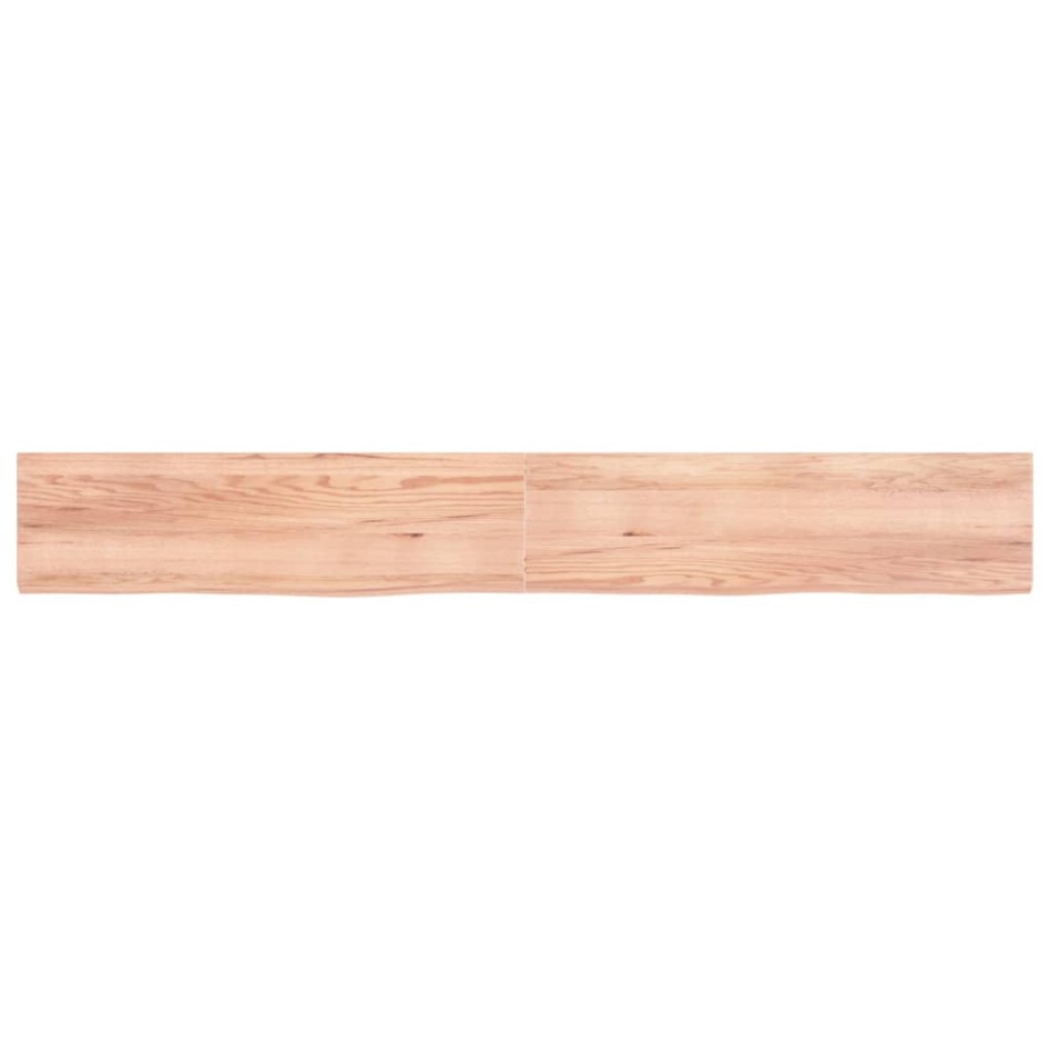 Estante pared madera roble tratada marrón claro 220x30x(2-4)