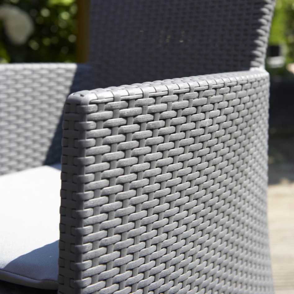 Keter Set de comedor de jardín 3 piezas Iowa grafito