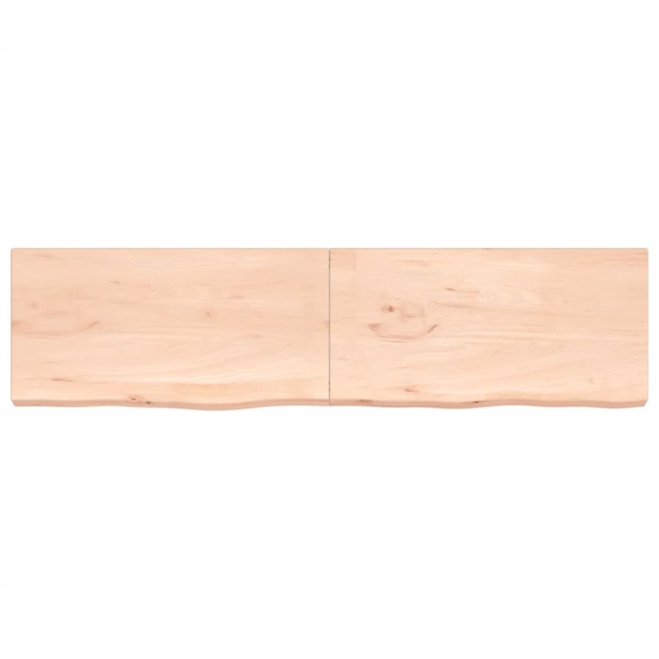 Encimera de baño madera maciza sin tratar 200x50x(2-6)