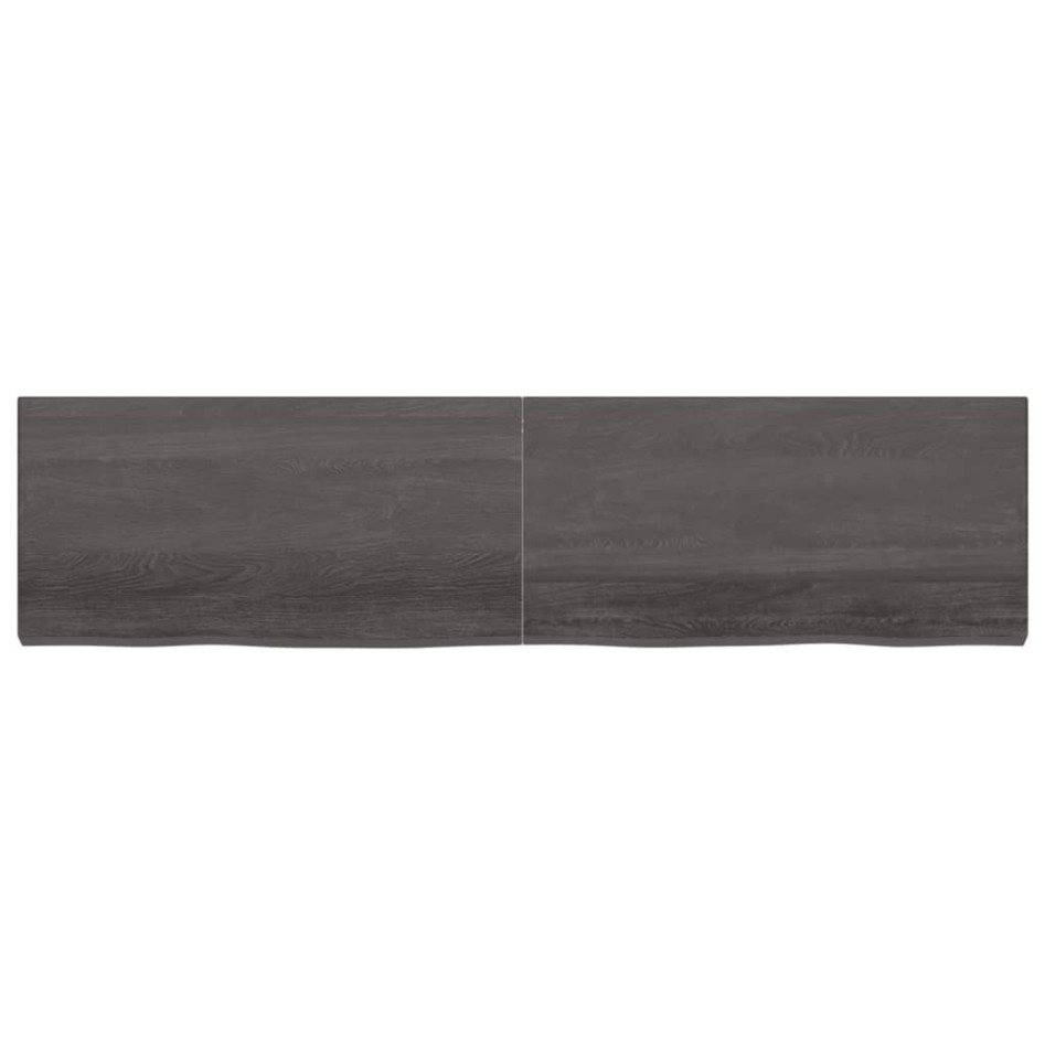 Encimera de baño madera tratada marrón oscuro 200x50x(2-6)