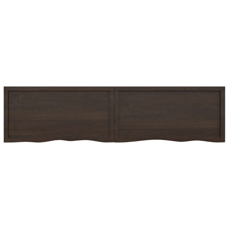 Encimera de baño madera tratada marrón oscuro 200x50x(2-6)