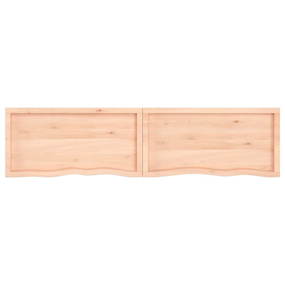 Encimera de baño madera maciza sin tratar 220x50x(2-6)