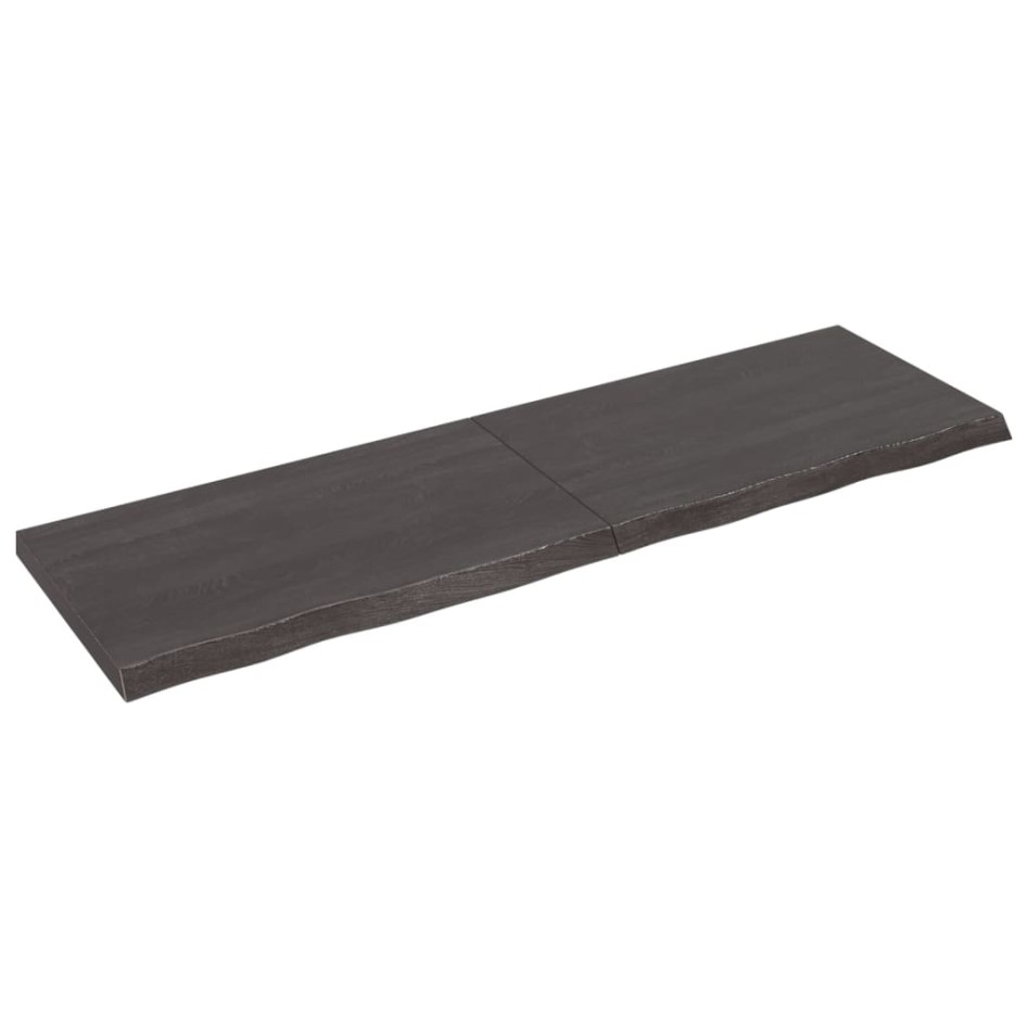 Encimera de baño madera tratada marrón oscuro 200x60x(2-6)
