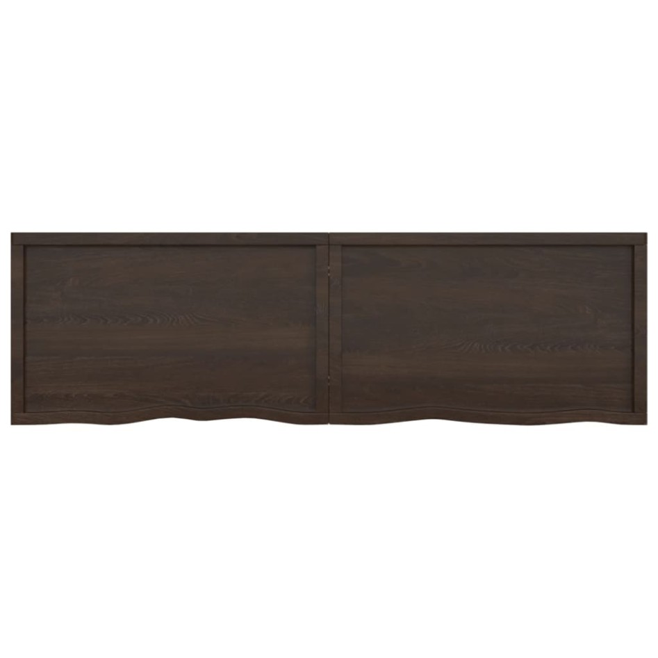 Encimera de baño madera tratada marrón oscuro 200x60x(2-6)