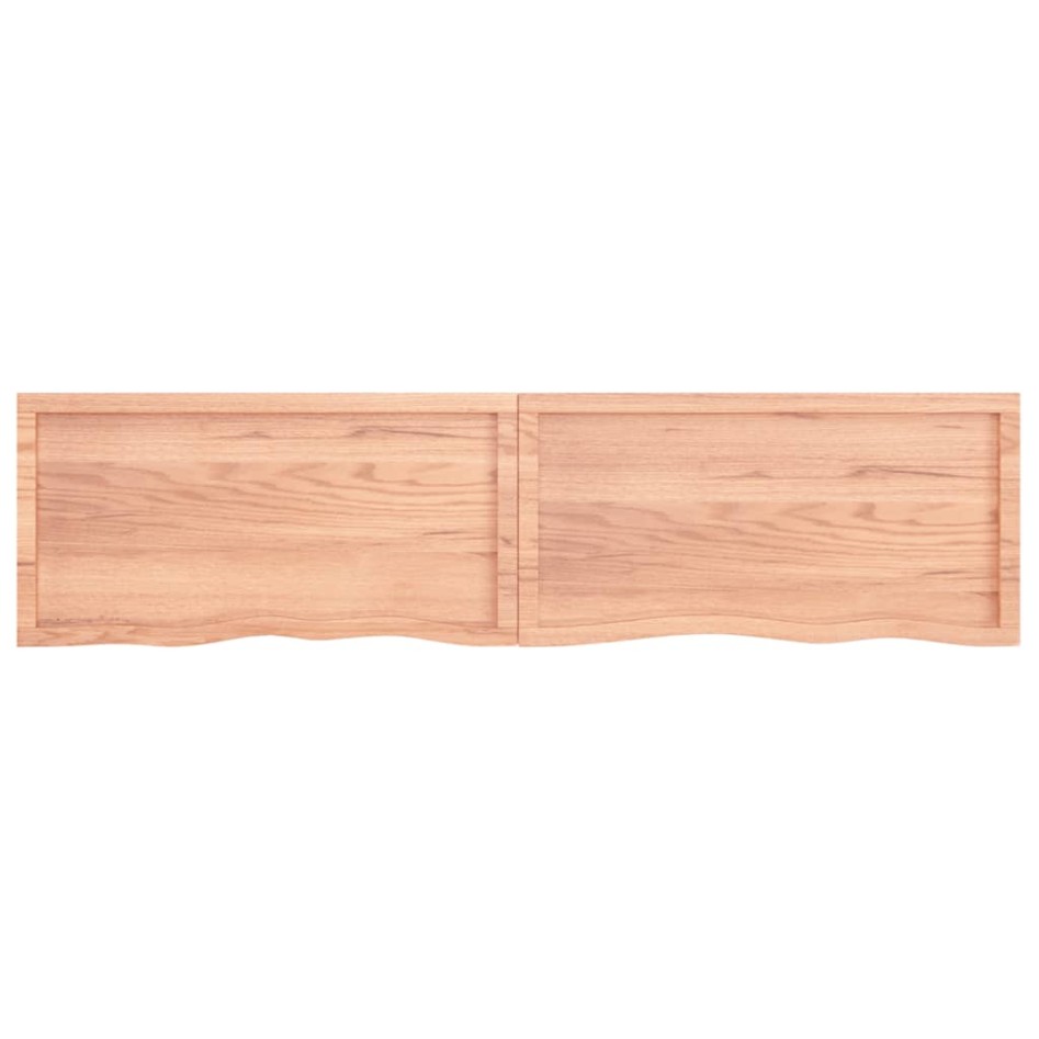 Encimera baño madera maciza tratada marrón claro