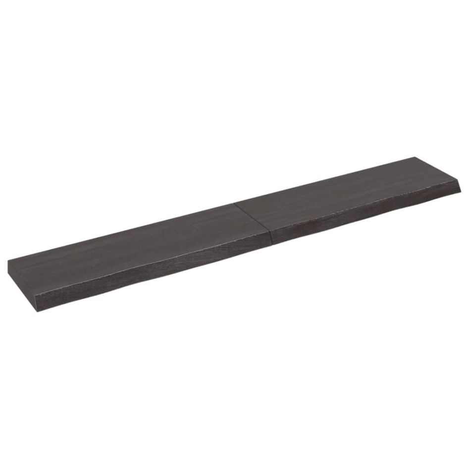 Encimera de baño madera tratada marrón oscuro 180x30x(2-6)