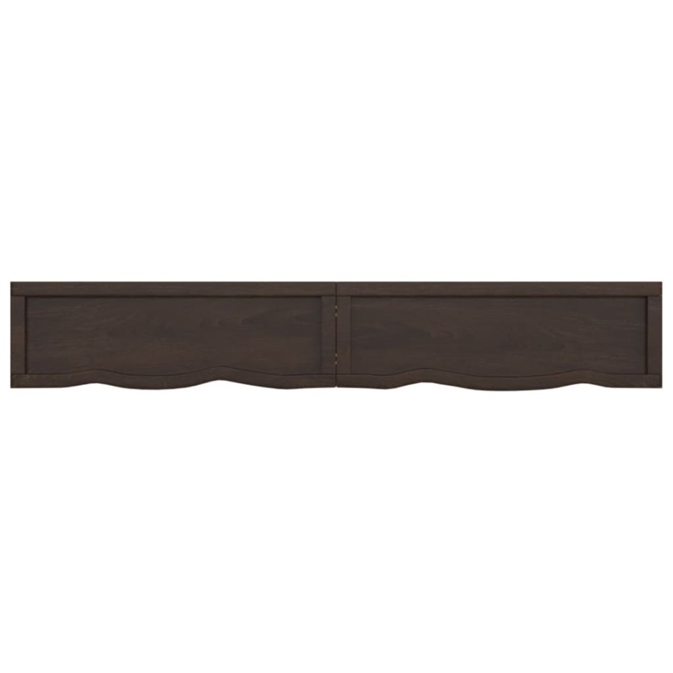 Encimera de baño madera tratada marrón oscuro 180x30x(2-6)