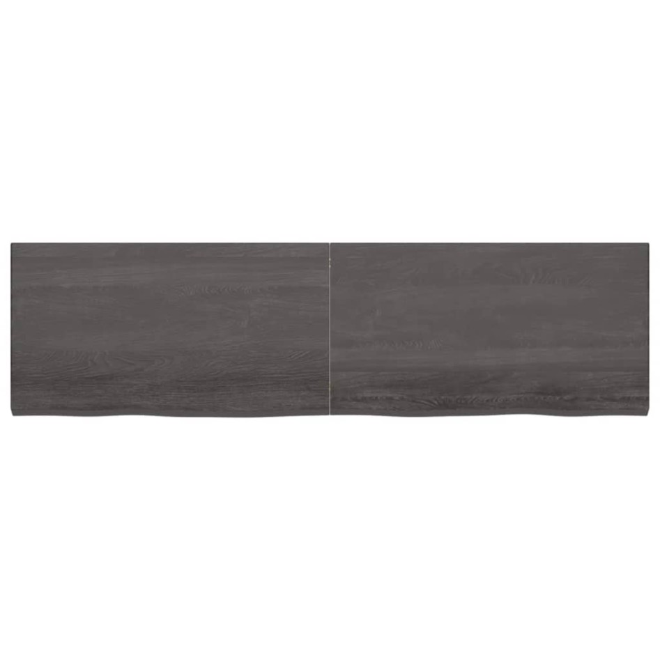 Encimera de baño madera tratada marrón oscuro 220x60x(2-4)