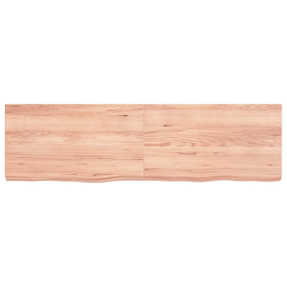 Encimera baño madera maciza tratada marrón claro