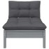 Juego muebles de jardín 3 pzas cojines gris madera pino