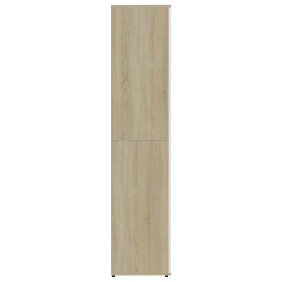 Mueble zapatero contrachapada blanco y roble 80x39x178