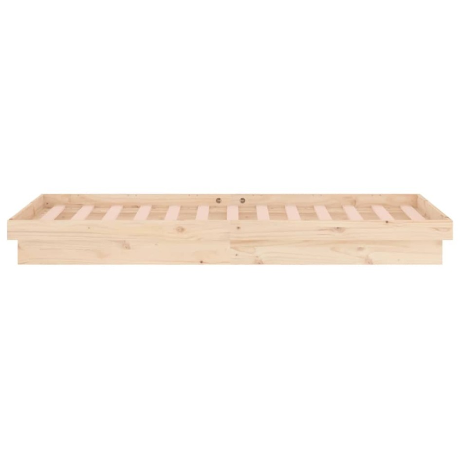 Estructura de cama con LED madera maciza 100x200