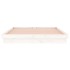 Estructura de cama con LED madera maciza blanco 135x190