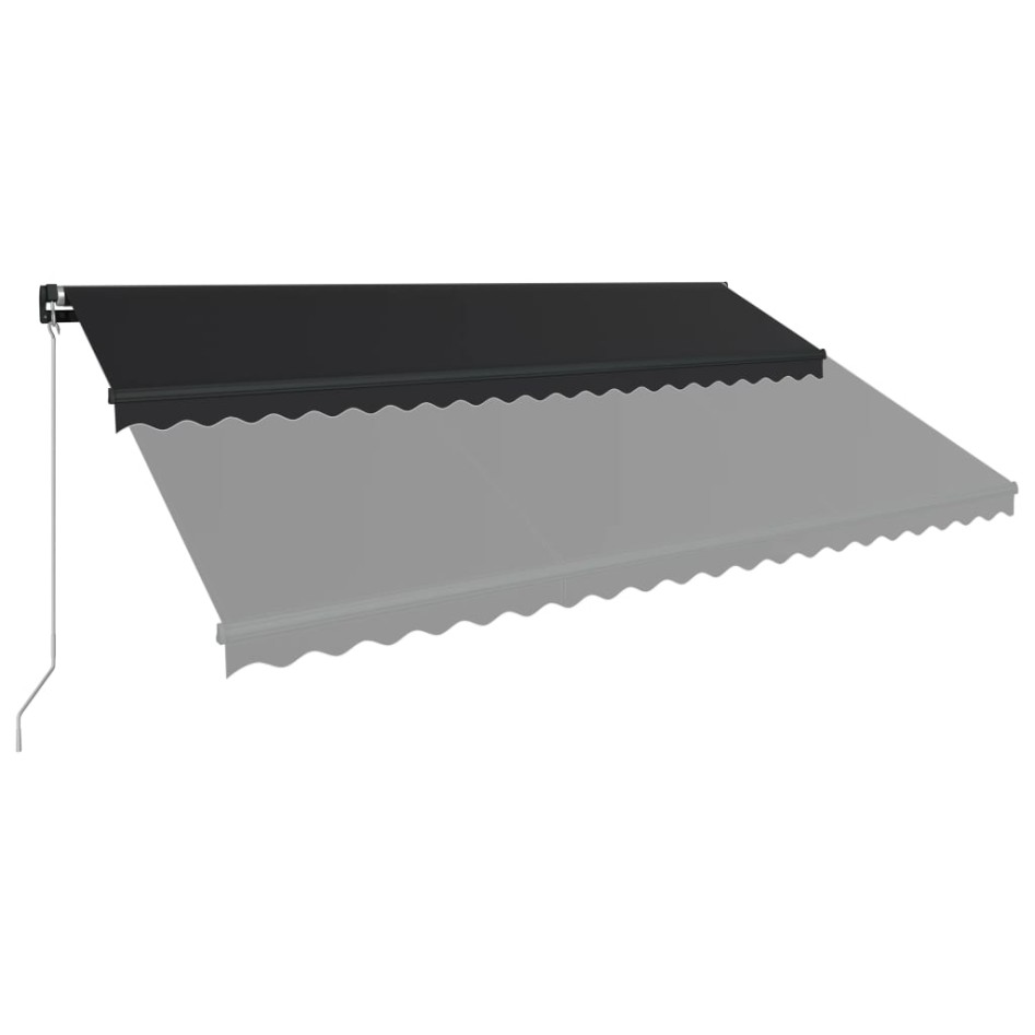 Toldo retráctil manual con LED gris antracita 500x300