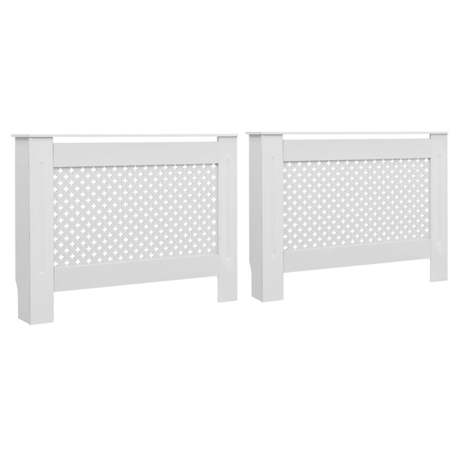 Cubiertas para radiador 2 unidades MDF blanco 112x19x81,5