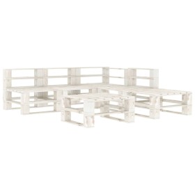 Juego de muebles de palets para jardín 6 piezas madera