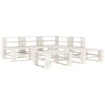 Juego de muebles de palets para jardín 6 piezas madera blanco