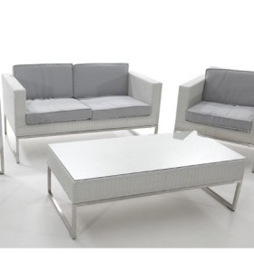 Set en Rattan color Blanco