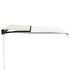 Toldo retráctil manual con LED crema 300x250