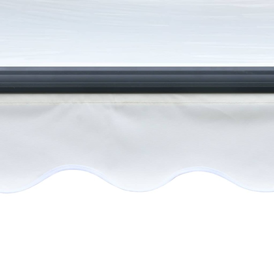 Toldo retráctil manual con LED crema 300x250