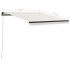 Toldo retráctil manual con LED crema 300x250