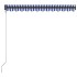 Toldo automático retráctil azul y blanco 300x250