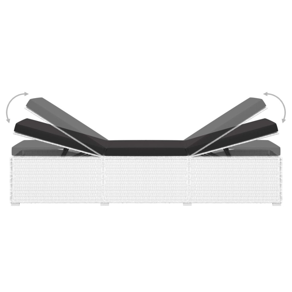 Tumbonas de jardín y mesita 3 piezas ratán sintético