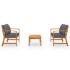 Muebles de jardín 3 pzas cojines madera maciza de