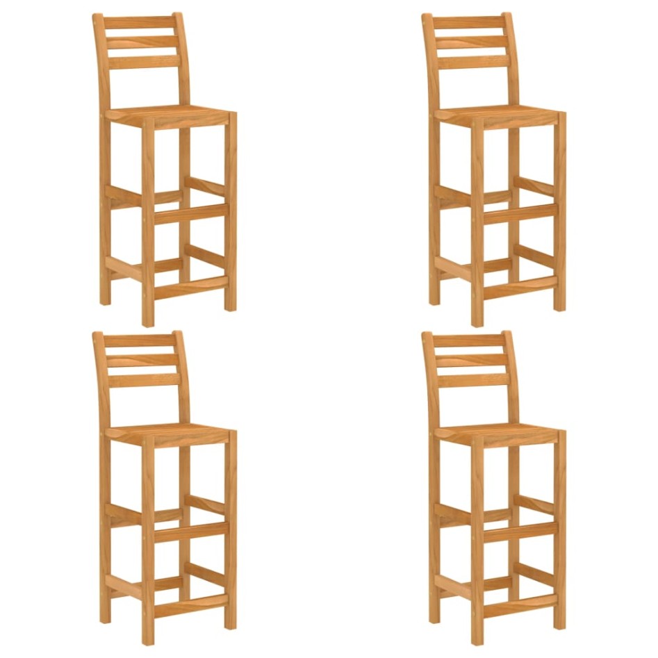 Mesa y sillas de bar para jardín 5 pzas madera maciza de