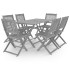 Juego de comedor de jardín 7 pzas madera maciza de acacia