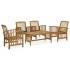 Juego de muebles de jardín 5 piezas madera maciza de