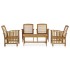 Juego de muebles de jardín 5 piezas madera maciza de
