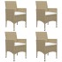Muebles de jardín 5 piezas ratán sintético y vidrio