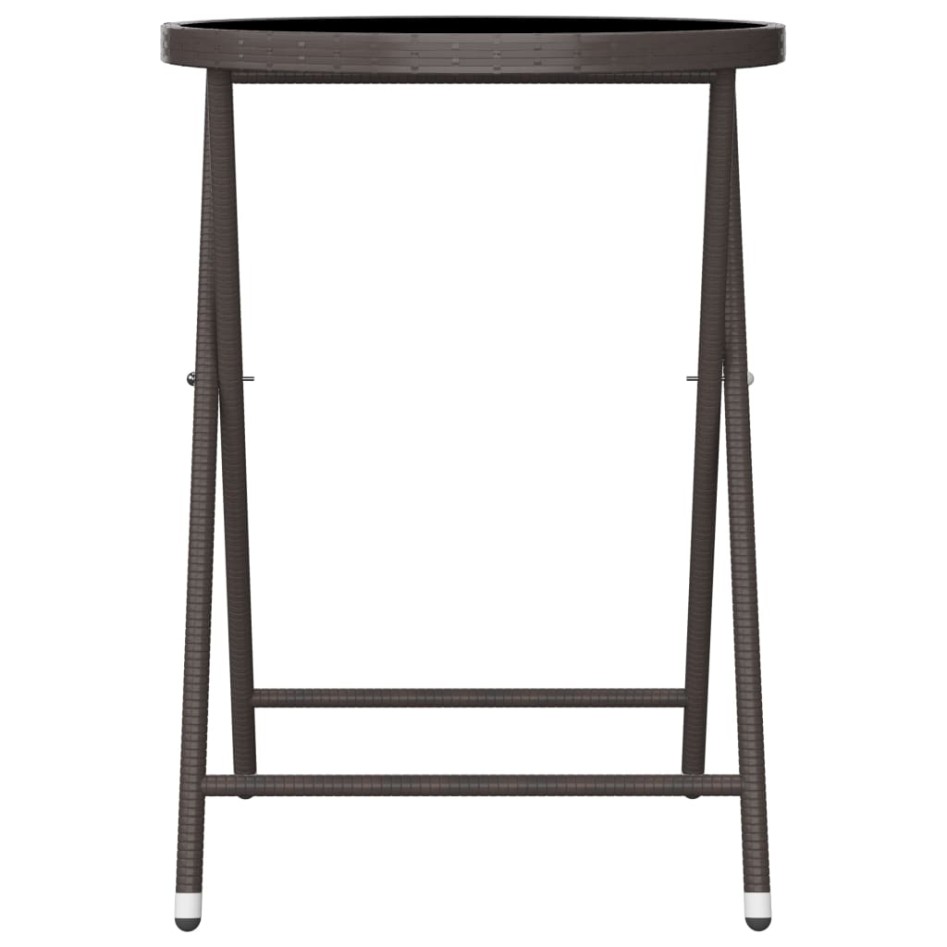 Set de bistró de jardín 3 pzas ratán PE vidrio templado