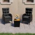 Mesa y sillas jardín 3 pzas ratán sintético madera acacia