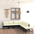 Set de muebles de jardín 7 pzas y cojines ratán sintético