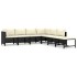 Set de muebles de jardín 7 pzas y cojines ratán sintético