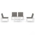 Set de muebles de jardín 4 piezas con cojines plástico