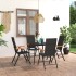 Juego de comedor para jardín 5 piezas negro y