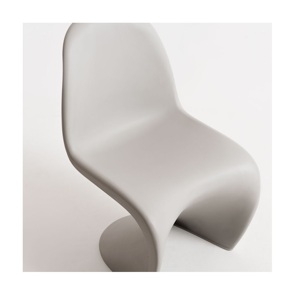 Silla de diseño, modelo Onda color gris claro