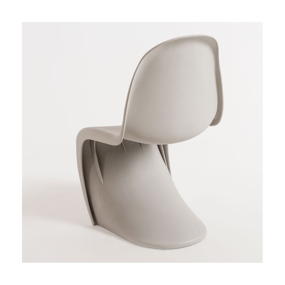 Silla de diseño, modelo Onda color gris claro