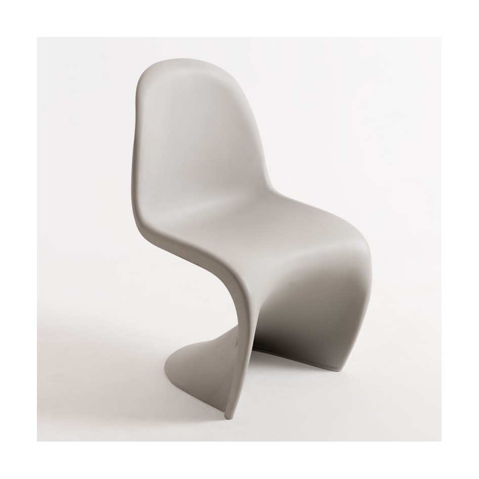 Silla de diseño, modelo Onda color gris claro