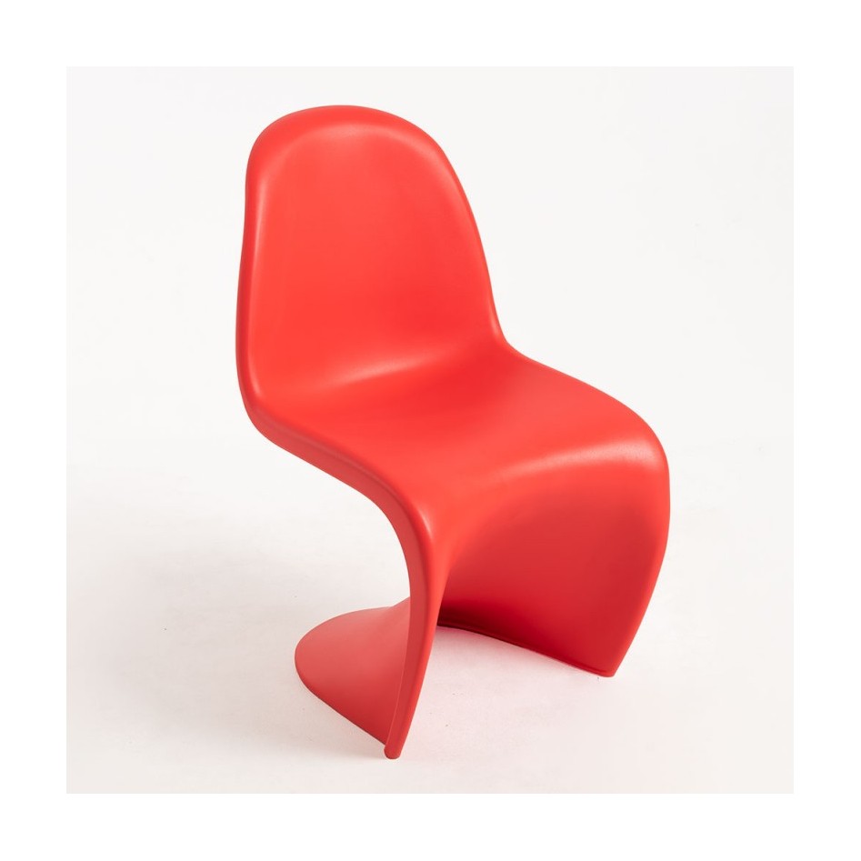 Silla de diseño, modelo Onda color roja