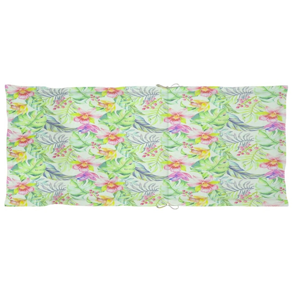 Silla de jardín 2 uds madera teca con cojines estampado