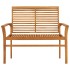 Banco de jardín madera maciza de teca con cojín beige 112