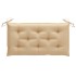 Banco de jardín madera maciza de teca con cojín beige 112