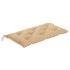 Banco de jardín madera maciza de teca con cojín beige 112