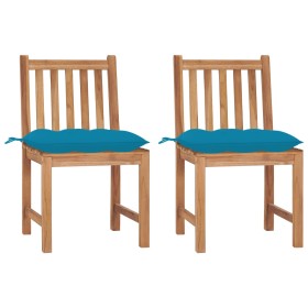 Sillas de jardín 2 unidades madera maciza de teca con