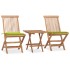 Set comedor de jardín plegable 3 piezas madera de teca