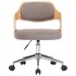 Silla de oficina giratoria de madera curvada y tela gris